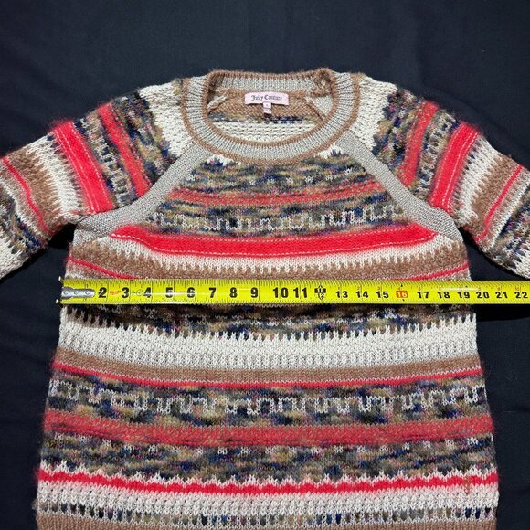 Juicy Couture Women's Sweater Large Multi Colored Angora Alpaca Metalic Thread - Picture 5 of 8
